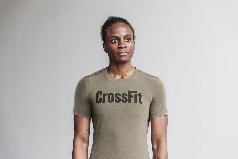 NOBULL Women's Crossfit® Tee - Army Green - Ireland (2086MLUAD)